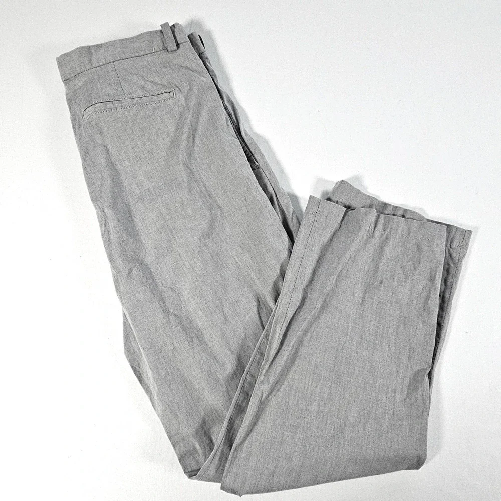 Banana Republic Stretch Chinos Mens 35/34 Grey Cotton Blend Flat Front Pants